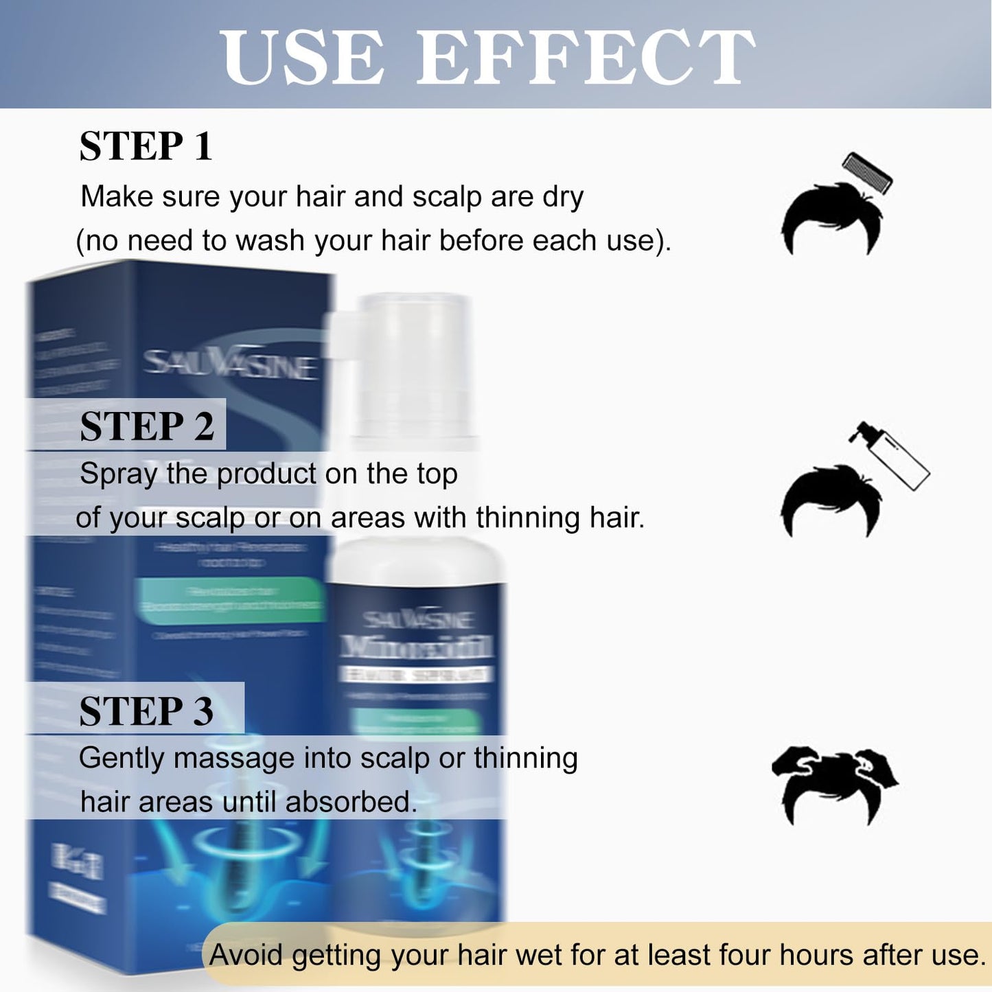 Minoxidil Hair Growth Spray Hair Growth Spray. Anti-Hair Loss, Stops Hair Thinning, Boosts Hair Strength And Thickens Hair, Treatment Spray