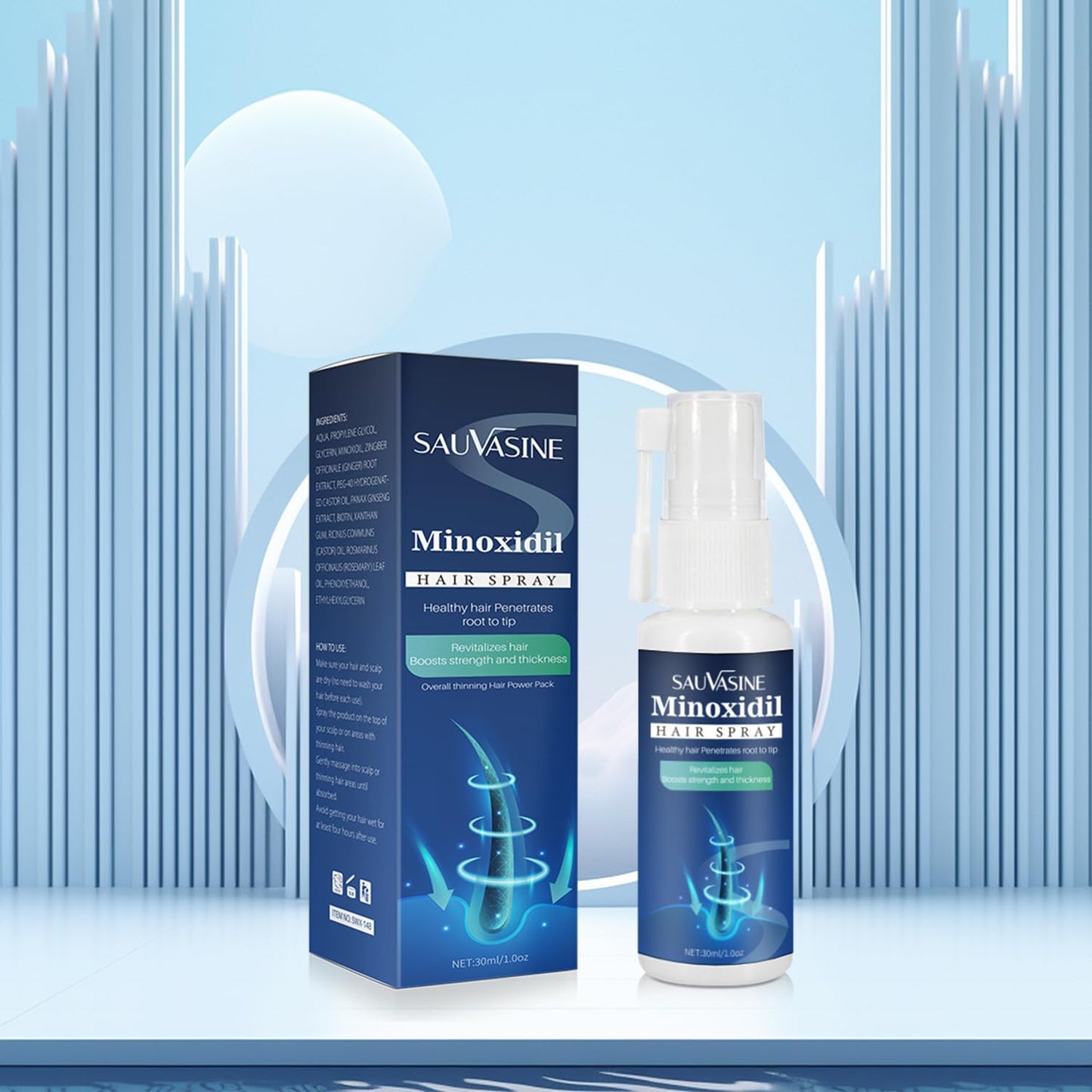 Minoxidil Hair Growth Spray Hair Growth Spray. Anti-Hair Loss, Stops Hair Thinning, Boosts Hair Strength And Thickens Hair, Treatment Spray