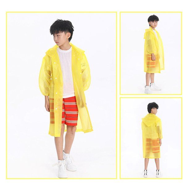 Children's Raincoat Rainwear Poncho Long Sleeved Waterproof Outdoor Hooded