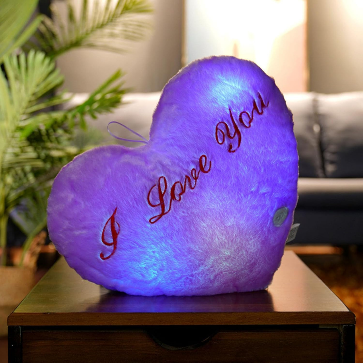 Lindavio Valentine's Day Luminous Heart Shaped Pillow