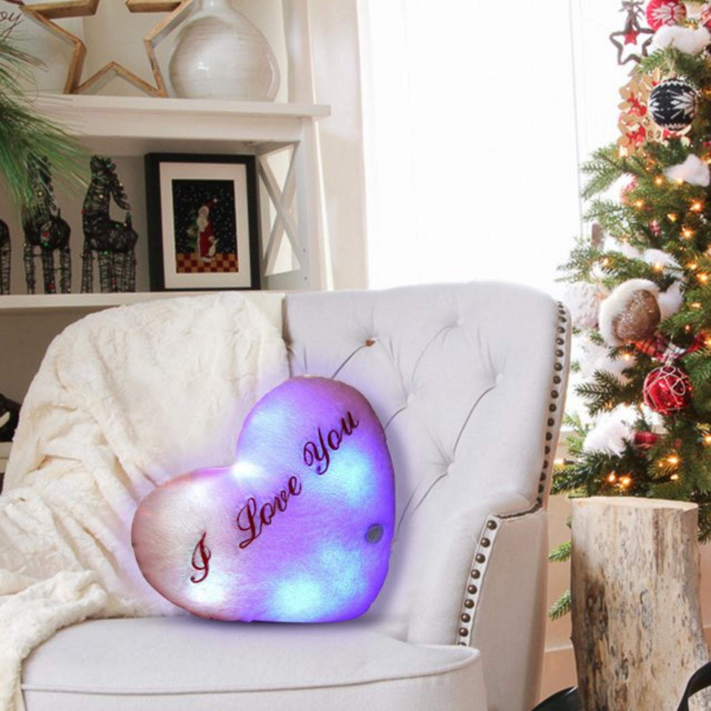 Lindavio Valentine's Day Luminous Heart Shaped Pillow