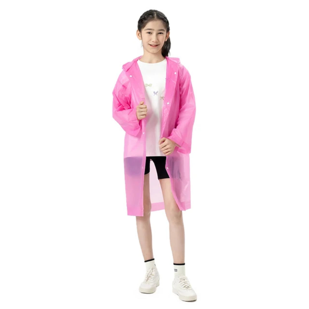 Children's Raincoat Rainwear Poncho Long Sleeved Waterproof Outdoor Hooded