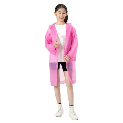 Children's Raincoat Rainwear Poncho Long Sleeved Waterproof Outdoor Hooded