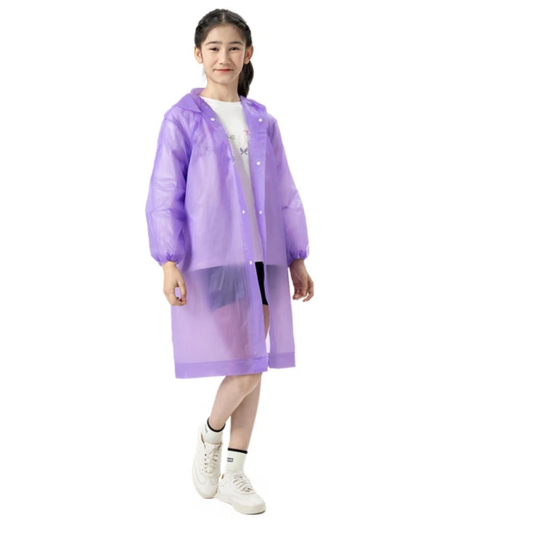 Children's Raincoat Rainwear Poncho Long Sleeved Waterproof Outdoor Hooded