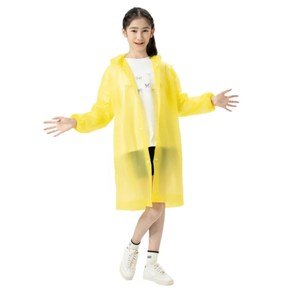 Children's Raincoat Rainwear Poncho Long Sleeved Waterproof Outdoor Hooded