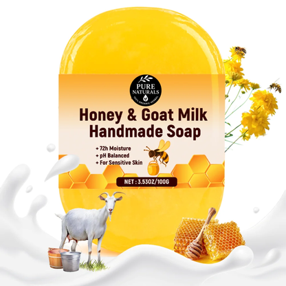1 Piece Premium Quality Purely Natural Honey and Goat Milk Handmade Soap