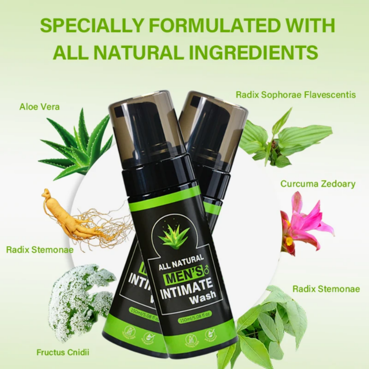 All Natural Men's Intimate Wash, Natural and Organic Herbal Male Private Wash