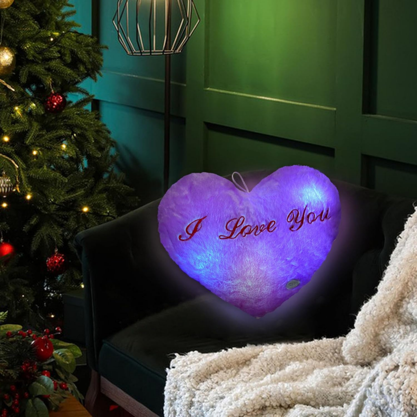 Lindavio Valentine's Day Luminous Heart Shaped Pillow