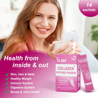 14 Day Collagen Peptides Powder 100% Pure Formula Dietary Supplement