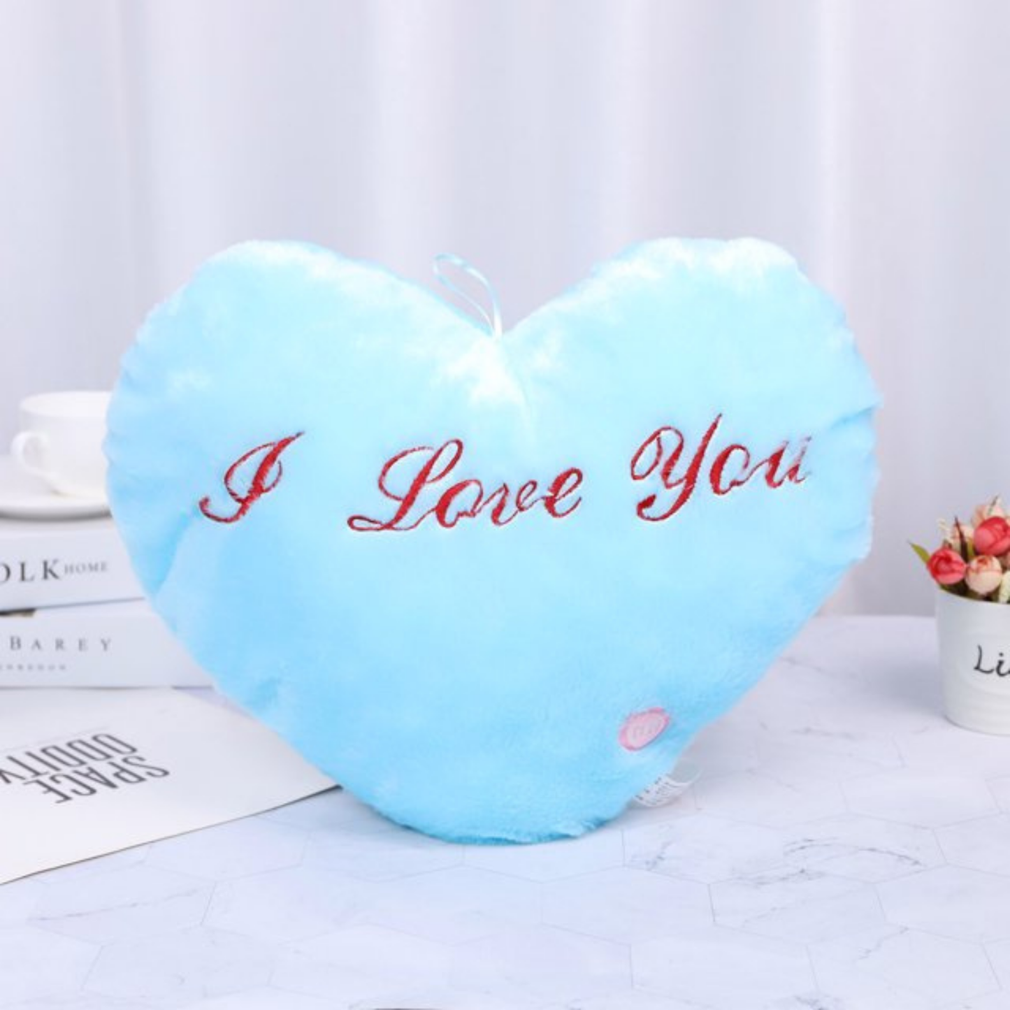 Lindavio Valentine's Day Luminous Heart Shaped Pillow