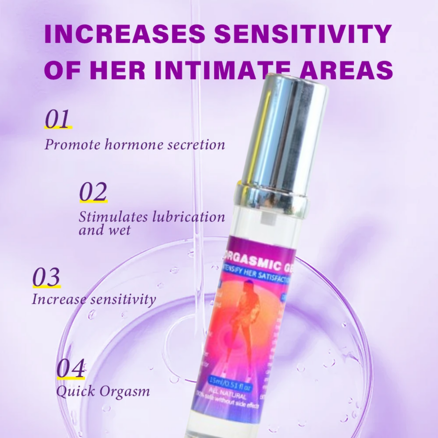 Orgasmic Gel Intensify Satisfaction, All Natural, Safe Without Side Effects