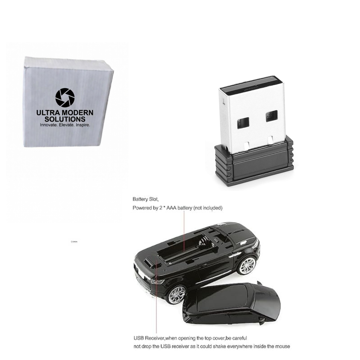 Ergonomic Wireless Laptop Desktop Computer Mouse With USB Receiver - 2.4Ghz