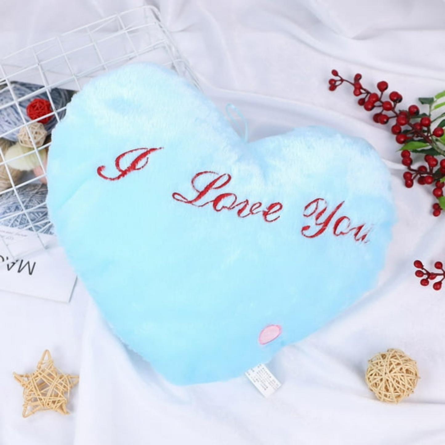Lindavio Valentine's Day Luminous Heart Shaped Pillow