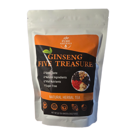 Pure Naturals Ginseng Five Treasure 100% Natural Herbal Tea