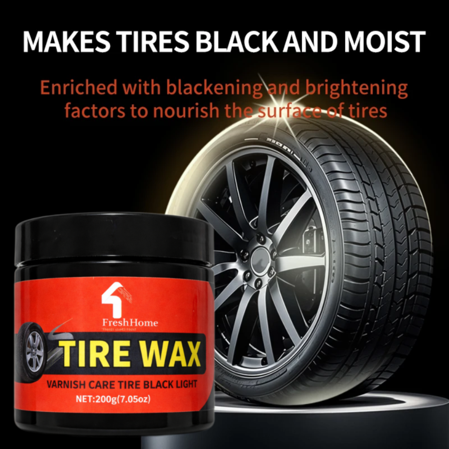Tire Wax, Varnish Care For Tire Black Light Shine, Restore Black Shine