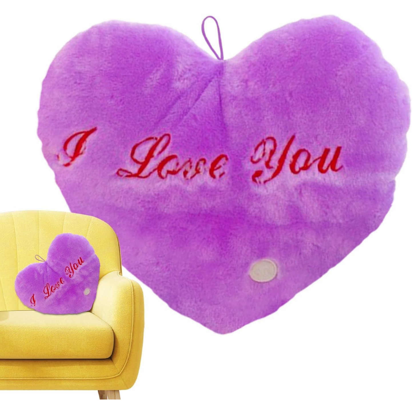 Lindavio Valentine's Day Luminous Heart Shaped Pillow