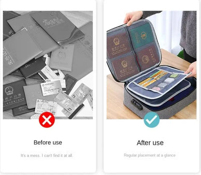 Certificate Documents Organiser Passport File Storage Bag Travel With Lock