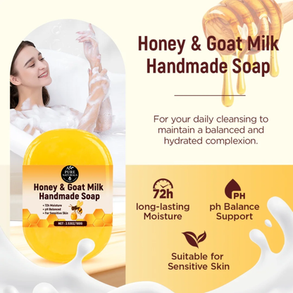 1 Piece Premium Quality Purely Natural Honey and Goat Milk Handmade Soap