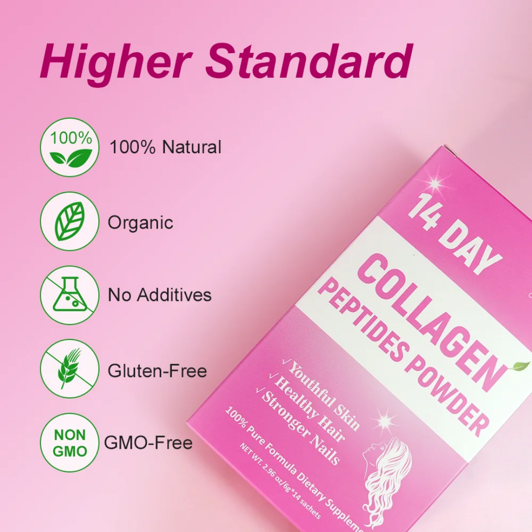14 Day Collagen Peptides Powder 100% Pure Formula Dietary Supplement