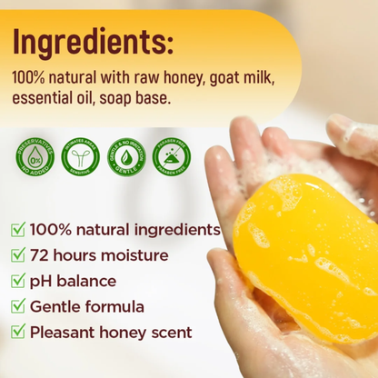 1 Piece Premium Quality Purely Natural Honey and Goat Milk Handmade Soap